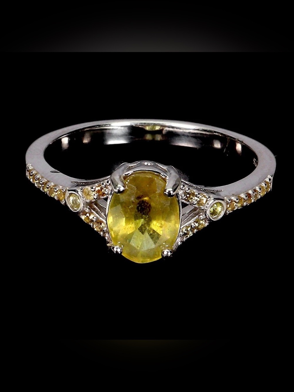 Stunning Natural 2CT Yellow Sapphire 925 Sterling Silver w/ 14K Gold Ring Sz 8 - Picture 5 of 14